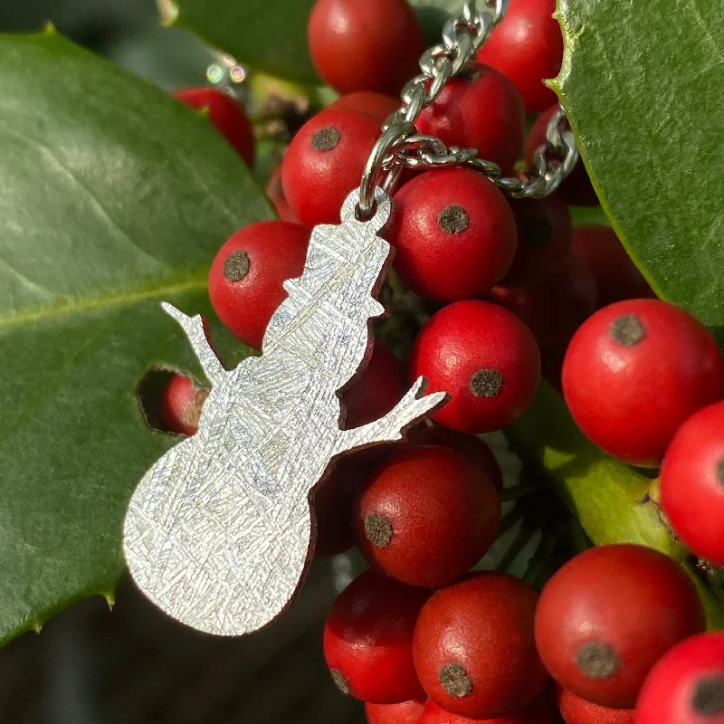 Titanium Rings with a Matte and Gloss Dual - Finish DesignMeteorite Snowman Pendant