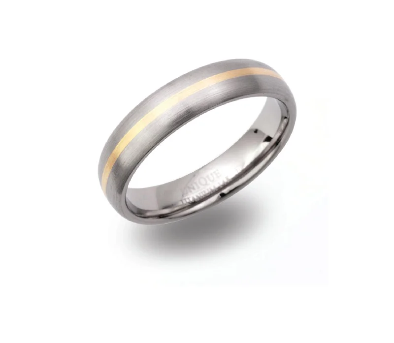 Men's citrine - studded rings for a sunny yellow shadeUnique & Co Titanium Ring with 14ct Gold Men's citrine - studded rings for a sunny yellow shadeUnique & Co Titanium Ring with 14ct Gold