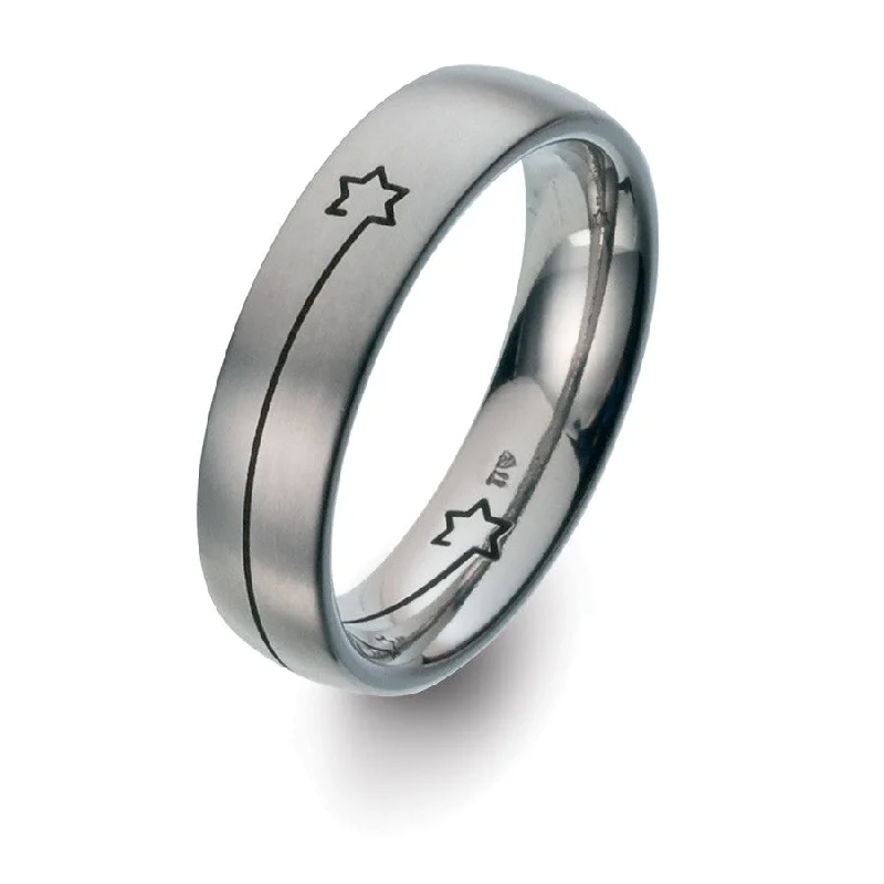Titanium Rings with a Sound - Emitting Charm for a Unique Accessory52083-01 TeNo Titanium Ring