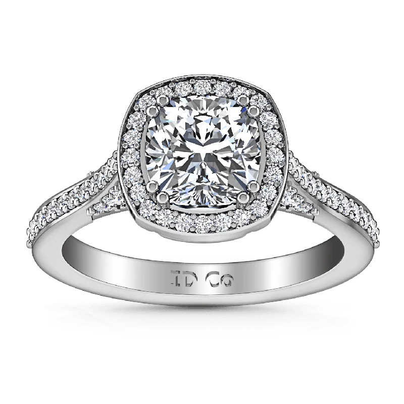 Women's 18K Gold Solitaire Diamond Ring for an Elegant Everyday LookHalo Cushion Cut Diamond Engagement Ring Coco 14K White Gold Women's 18K Gold Solitaire Diamond Ring for an Elegant Everyday LookHalo Cushion Cut Diamond Engagement Ring Coco 14K White Gold