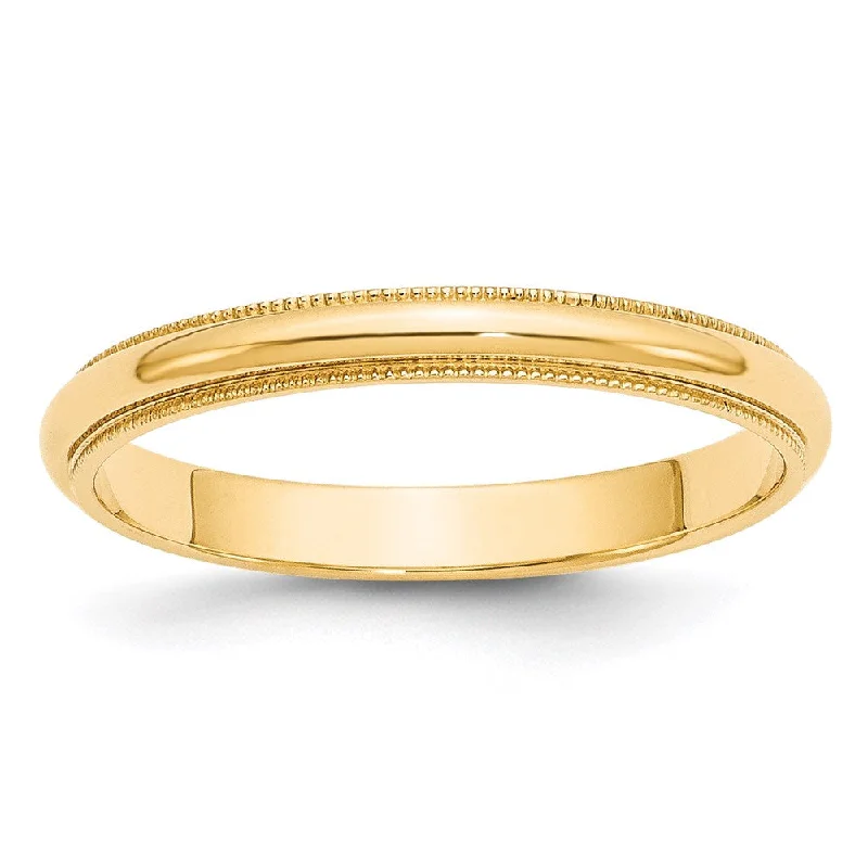 Men's diamond - encrusted engagement rings for a luxurious touch14k Yellow Gold 3mm Milgrain Half Round Wedding Band Size 4