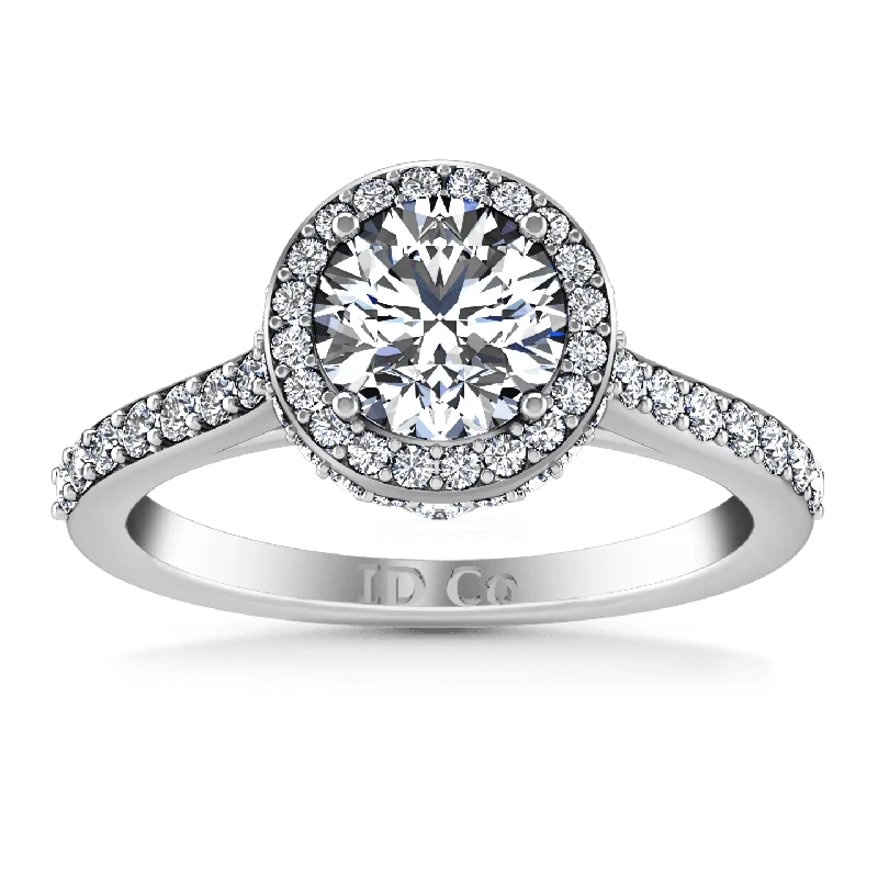 Floral - Patterned Women's Rings in 18K Yellow Gold for a Feminine LookRound Diamond Halo Engagement Ring Milana 14K White Gold Floral - Patterned Women's Rings in 18K Yellow Gold for a Feminine LookRound Diamond Halo Engagement Ring Milana 14K White Gold