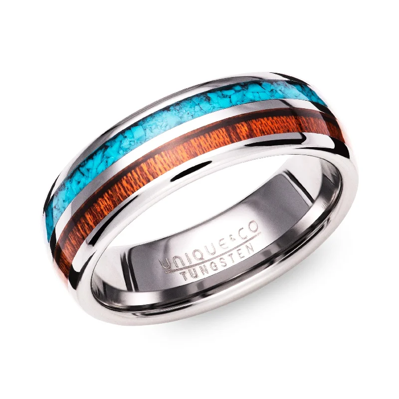 Men's spinning rings for fidget - friendly useUnique & Co Tungsten Carbide Ring with Wood/Turquoise Inlay Men's spinning rings for fidget - friendly useUnique & Co Tungsten Carbide Ring with Wood/Turquoise Inlay