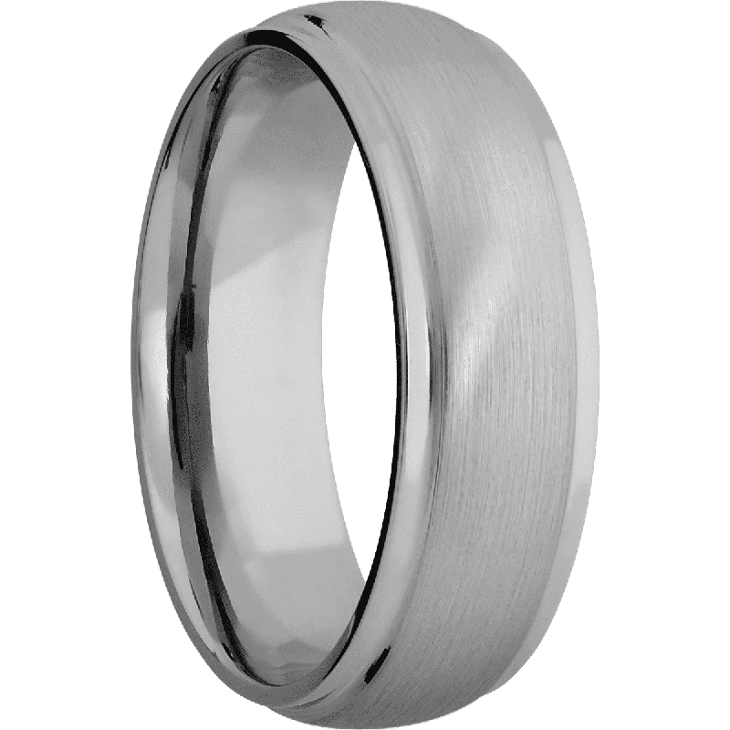 Men's stainless - steel promise rings with a matte finishTitanium + Satin , Polish Finish Men's stainless - steel promise rings with a matte finishTitanium + Satin , Polish Finish