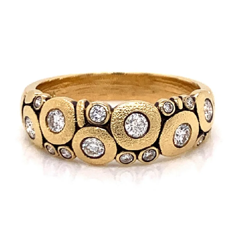 Cushion - Cut Women's Diamond Rings in Platinum with a Soft and Romantic Appearance18K Yellow Gold & Diamond Dome Ring - "Candy" Cushion - Cut Women's Diamond Rings in Platinum with a Soft and Romantic Appearance18K Yellow Gold & Diamond Dome Ring - "Candy"