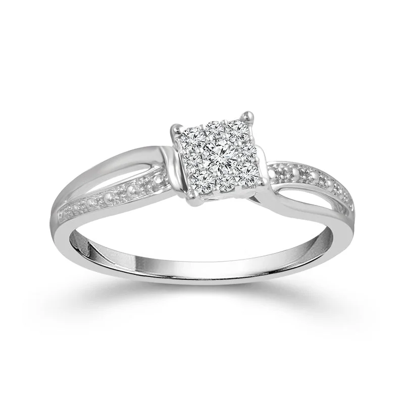 Men's Amethyst Engagement Rings in Sterling Silver with a Contemporary Geometric SettingSterling Silver 0.17ctw Diamond Promise Ring Men's Amethyst Engagement Rings in Sterling Silver with a Contemporary Geometric SettingSterling Silver 0.17ctw Diamond Promise Ring