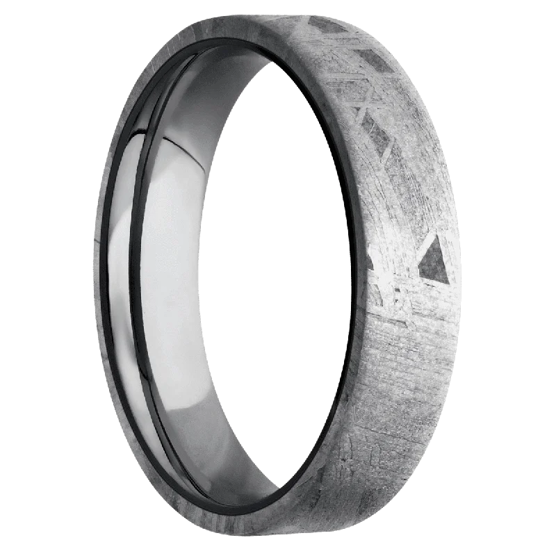 Men's shock - resistant rings for durabilityMeteorite + None Finish + Tantalum