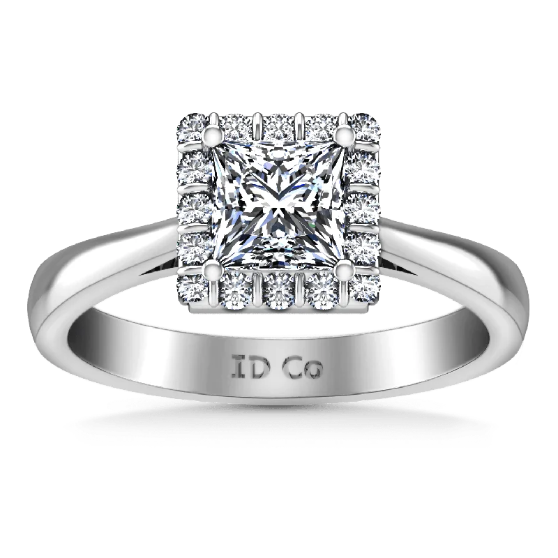 Women's 18K Gold Solitaire Diamond Ring for an Elegant Everyday LookHalo Princess Cut Diamond Engagement Ring Lumiere 14K White Gold Women's 18K Gold Solitaire Diamond Ring for an Elegant Everyday LookHalo Princess Cut Diamond Engagement Ring Lumiere 14K White Gold