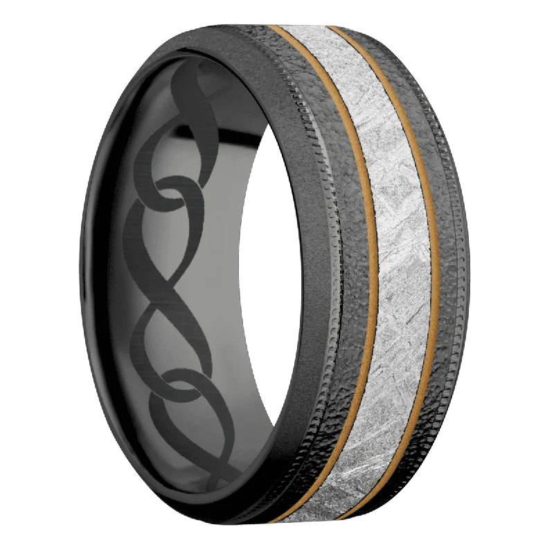 Men's glow - in - the - dark rings for a fun effectZirconium + Stipple , Bead Finish Men's glow - in - the - dark rings for a fun effectZirconium + Stipple , Bead Finish