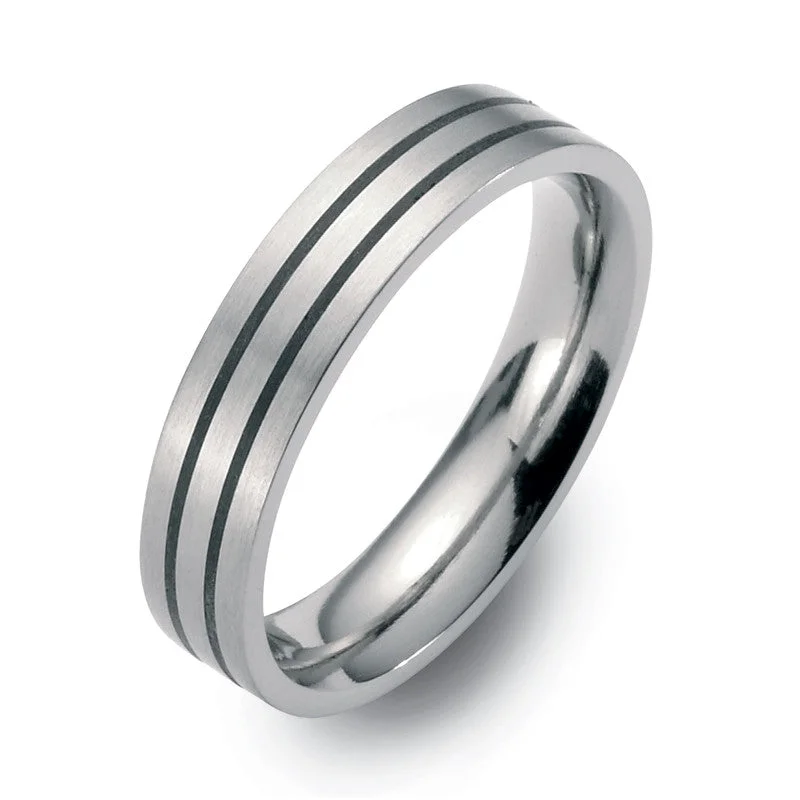 Blue Titanium Rings with a Stunning Anodized Finish51041-01 TeNo Titanium Ring