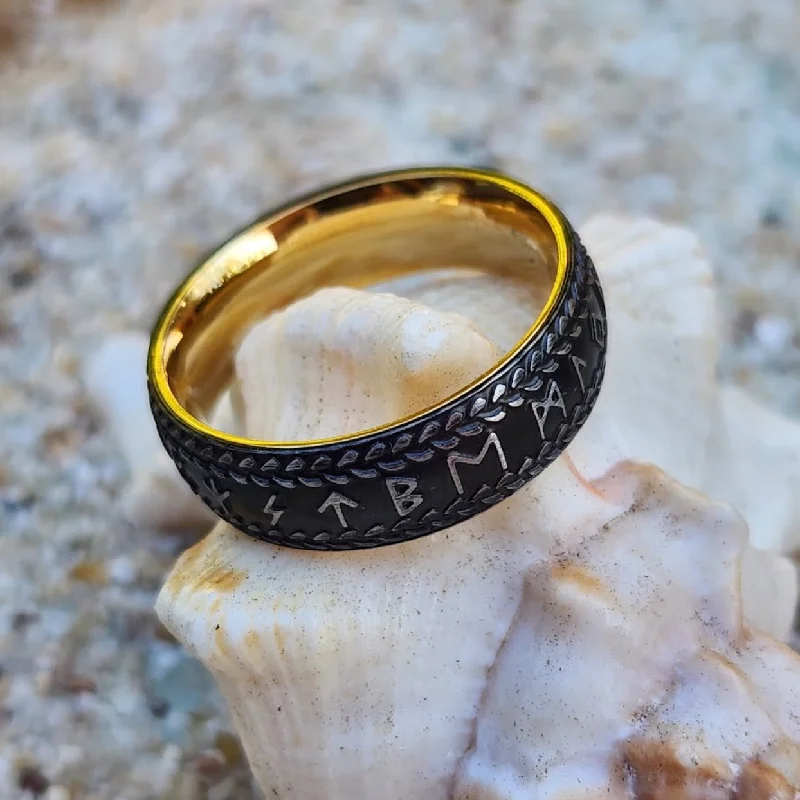 Men's infinity - symbol rings for a romantic meaningRUNES NORDIC VIKING - WATERPROOF 18K GOLD OR SILVER RING Men's infinity - symbol rings for a romantic meaningRUNES NORDIC VIKING - WATERPROOF 18K GOLD OR SILVER RING