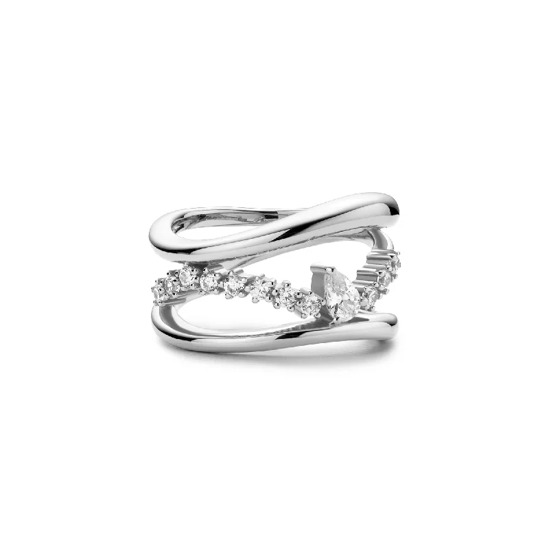 Stackable Fashion Rings in Rose - Gold Tone with Delicate Floral EngravingsAnia Haie Silver Sparkle Ring R056-02H Stackable Fashion Rings in Rose - Gold Tone with Delicate Floral EngravingsAnia Haie Silver Sparkle Ring R056-02H
