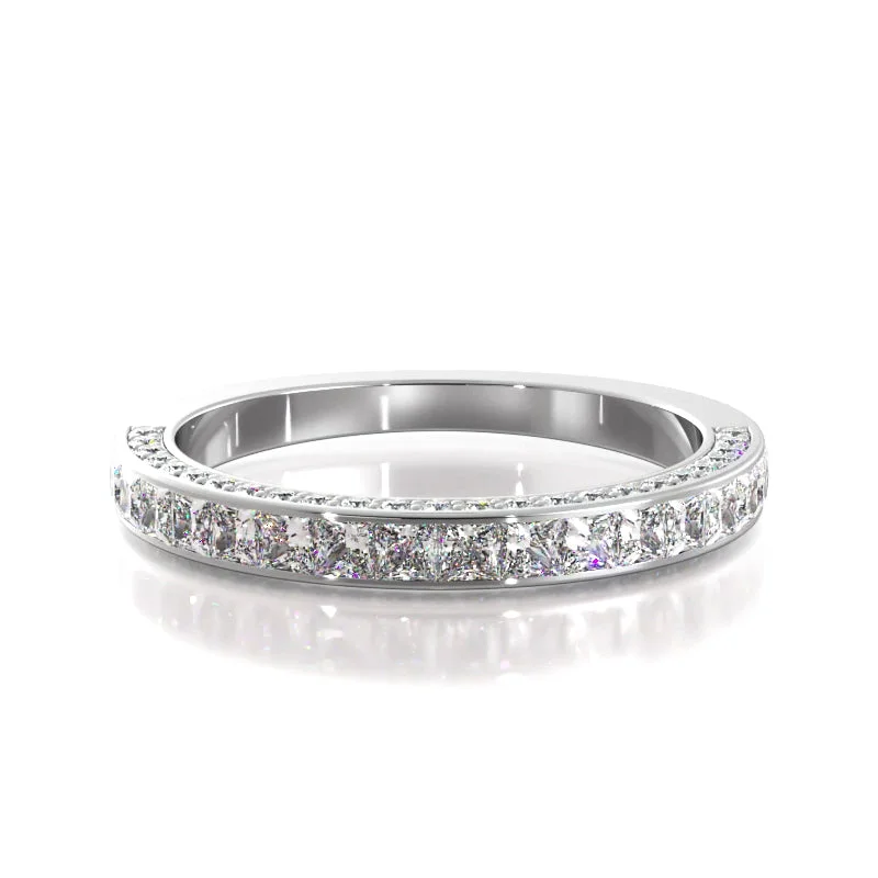 Anniversary rings with a diamond - and - moonstone combination2.02 ct Princess And Round Diamond Wedding Band Anniversary rings with a diamond - and - moonstone combination2.02 ct Princess And Round Diamond Wedding Band