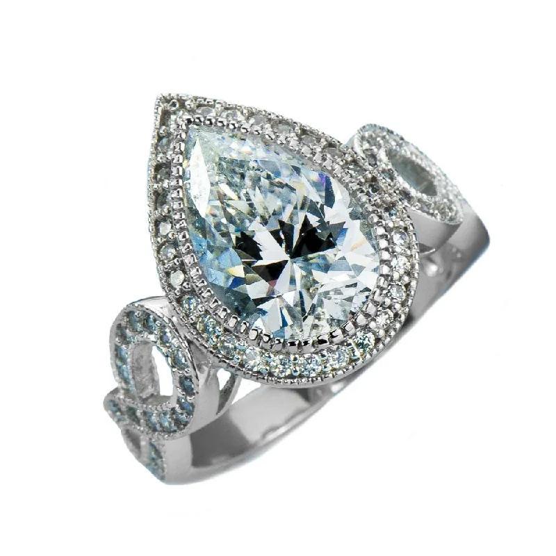 Stackable Gemstone Rings for Women in Amethyst, Sapphire, and EmeraldMarie Anna Teardrop Rhodium Ring Stackable Gemstone Rings for Women in Amethyst, Sapphire, and EmeraldMarie Anna Teardrop Rhodium Ring