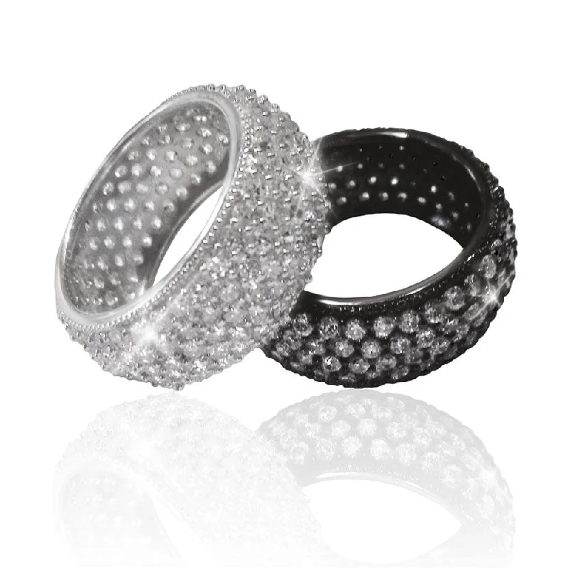 Magnetic Clasp Women's Rings for Easy Wearing and RemovalDash Black Rhodium Ring