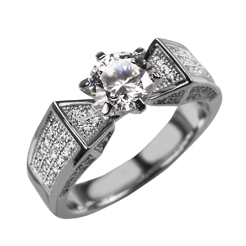 Tennis - Style Women's Rings with a Row of Round Diamonds in PlatinumStar Solitaire Ring Tennis - Style Women's Rings with a Row of Round Diamonds in PlatinumStar Solitaire Ring