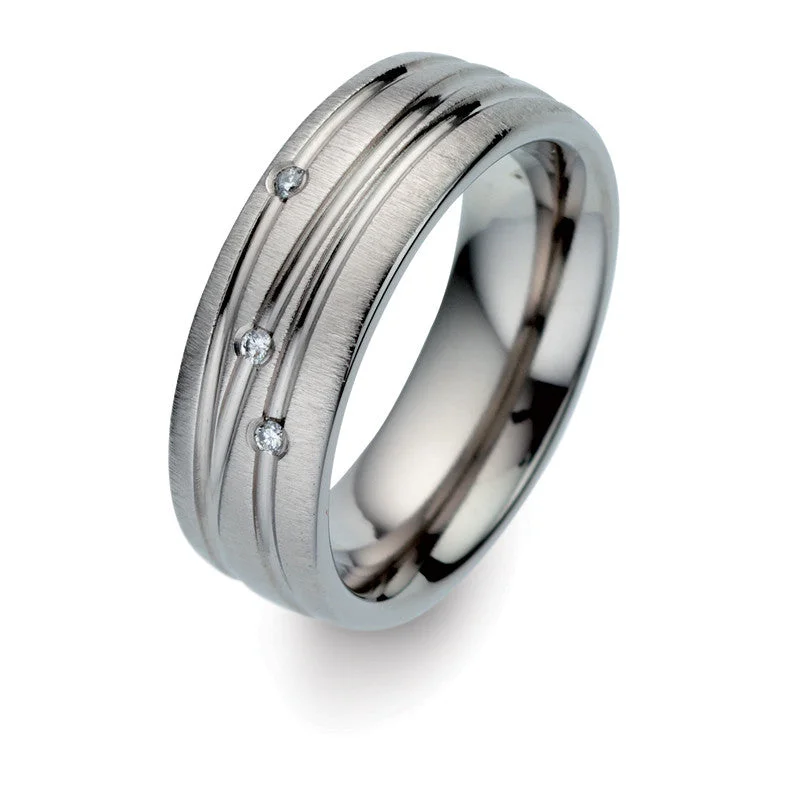 Titanium Rings with a Heart - Shaped Inlay for a Romantic Gesture52291-03 TeNo Titanium Ring Titanium Rings with a Heart - Shaped Inlay for a Romantic Gesture52291-03 TeNo Titanium Ring