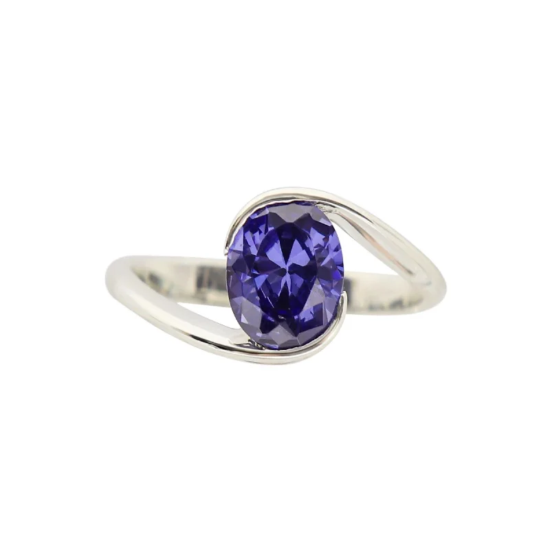 Statement - Making Cocktail Rings for Women with Large Cubic ZirconiaSilver ring with Oval-Cut Bluestone Statement - Making Cocktail Rings for Women with Large Cubic ZirconiaSilver ring with Oval-Cut Bluestone