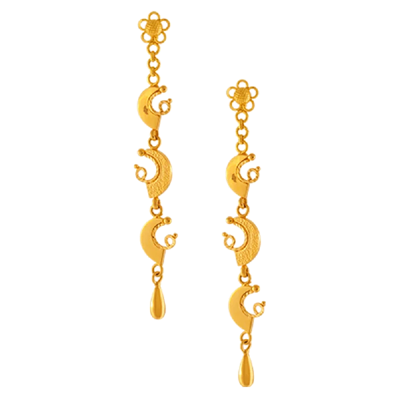 Arrow - shaped drop earrings for a modern and edgy style22KT Yellow Gold Jhumki Earrings For Women Arrow - shaped drop earrings for a modern and edgy style22KT Yellow Gold Jhumki Earrings For Women