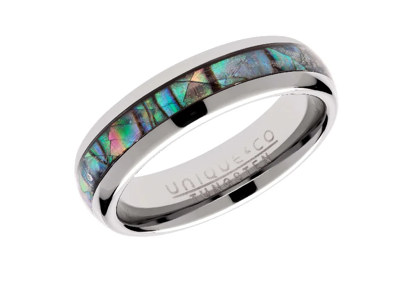 Men's infinity - symbol rings for a romantic meaningUnique & Co 6mm Tungsten Carbide Ring with Abalone Shell Men's infinity - symbol rings for a romantic meaningUnique & Co 6mm Tungsten Carbide Ring with Abalone Shell
