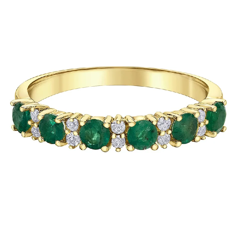 Anniversary rings with a diamond - and - emerald combinationEmerald and Diamond Half-Eternity Ring Anniversary rings with a diamond - and - emerald combinationEmerald and Diamond Half-Eternity Ring