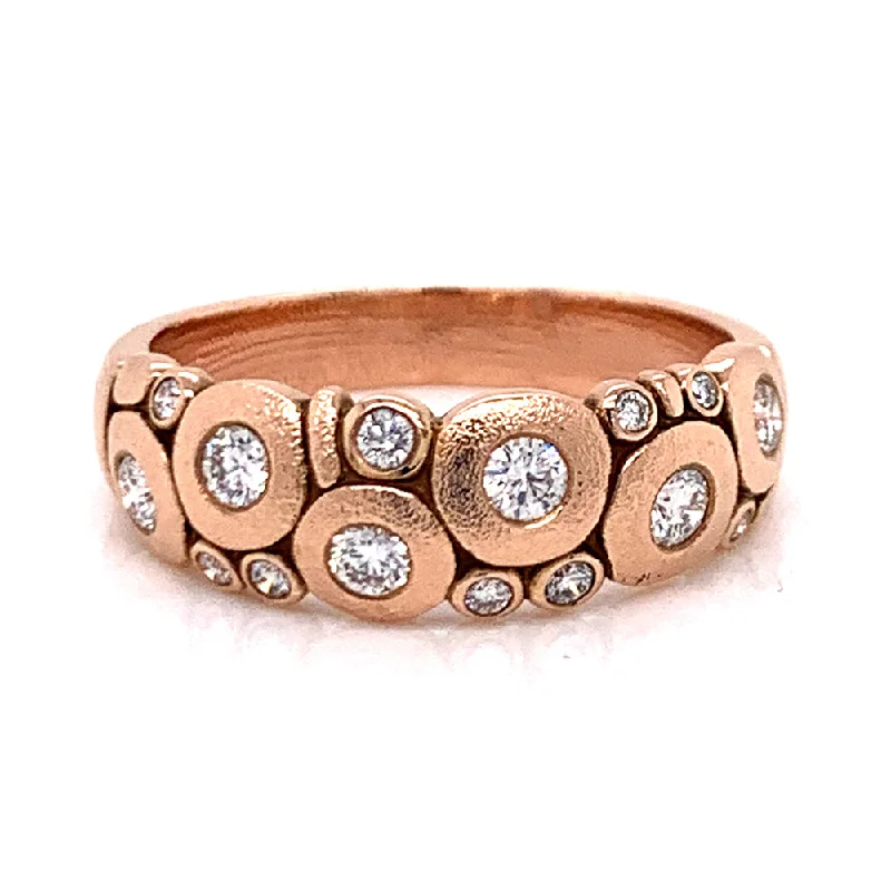 Princess - Cut Women's Diamond Rings in White Gold with a High - Clarity Diamond for a Modern Look18K Rose Gold Diamond Dome Ring - "Candy" Princess - Cut Women's Diamond Rings in White Gold with a High - Clarity Diamond for a Modern Look18K Rose Gold Diamond Dome Ring - "Candy"