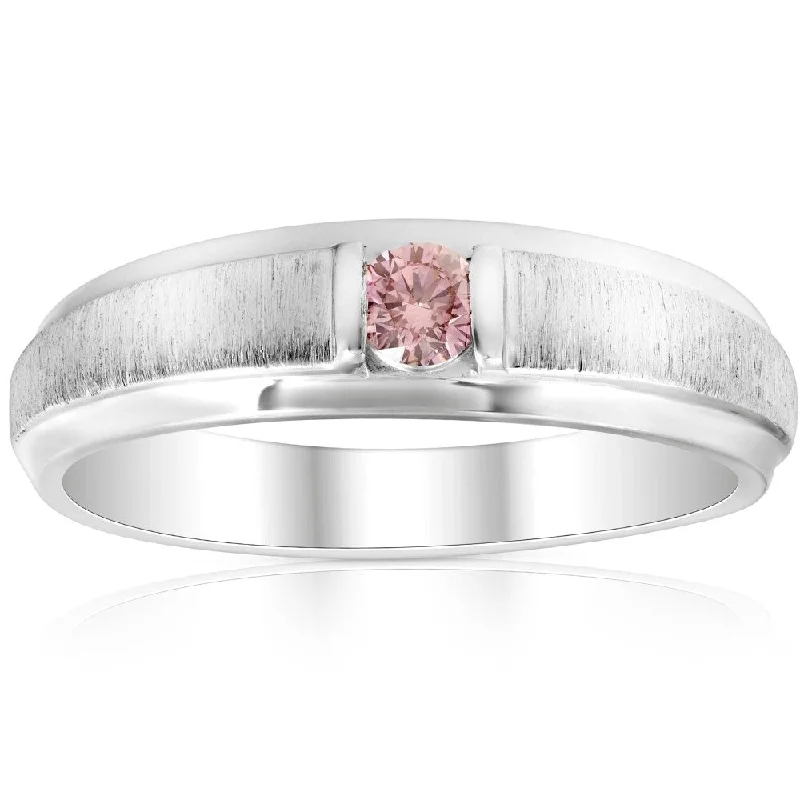 Women's Solitaire Diamond Rings with Round - Cut Diamonds and Platinum Settings for an Elegant EngagementMens Brushed Pink Diamond Lab Grown Wedding Brushed Anniversary Ring White Gold Women's Solitaire Diamond Rings with Round - Cut Diamonds and Platinum Settings for an Elegant EngagementMens Brushed Pink Diamond Lab Grown Wedding Brushed Anniversary Ring White Gold