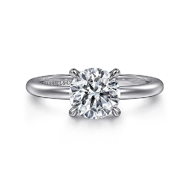 Cathedral - Style Women's Diamond Rings with a Raised Center Setting and Elaborate Metalwork14K White Gold 'Ali' Round Diamond Engagement Ring Cathedral - Style Women's Diamond Rings with a Raised Center Setting and Elaborate Metalwork14K White Gold 'Ali' Round Diamond Engagement Ring