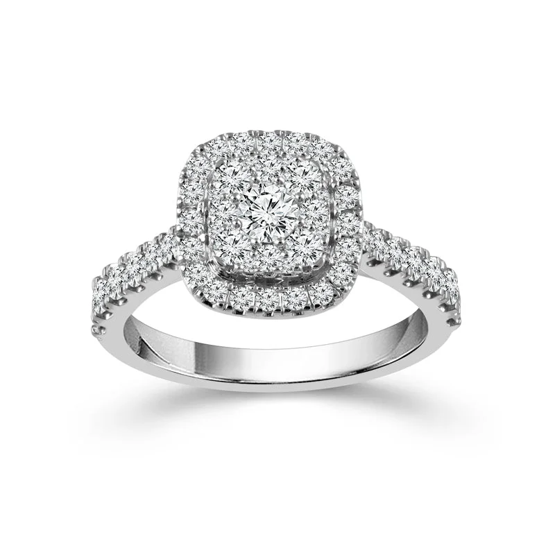 Men's Topaz Engagement Rings in 10K Gold with a Channel - Set Diamond Band1.00 Ctw Multi Stone Diamond Halo Engagement Ring Men's Topaz Engagement Rings in 10K Gold with a Channel - Set Diamond Band1.00 Ctw Multi Stone Diamond Halo Engagement Ring