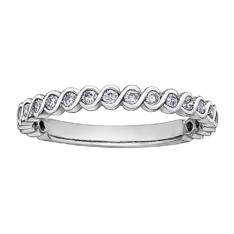 White gold anniversary rings with a sleek appearanceTides of Love Diamond Band