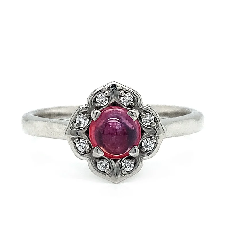 Women's Diamond Rings with Opal Inlays and Diamond Accents for a Mysterious and Iridescent LookMontana Sapphire & Diamond Ring - "Rose" Women's Diamond Rings with Opal Inlays and Diamond Accents for a Mysterious and Iridescent LookMontana Sapphire & Diamond Ring - "Rose"