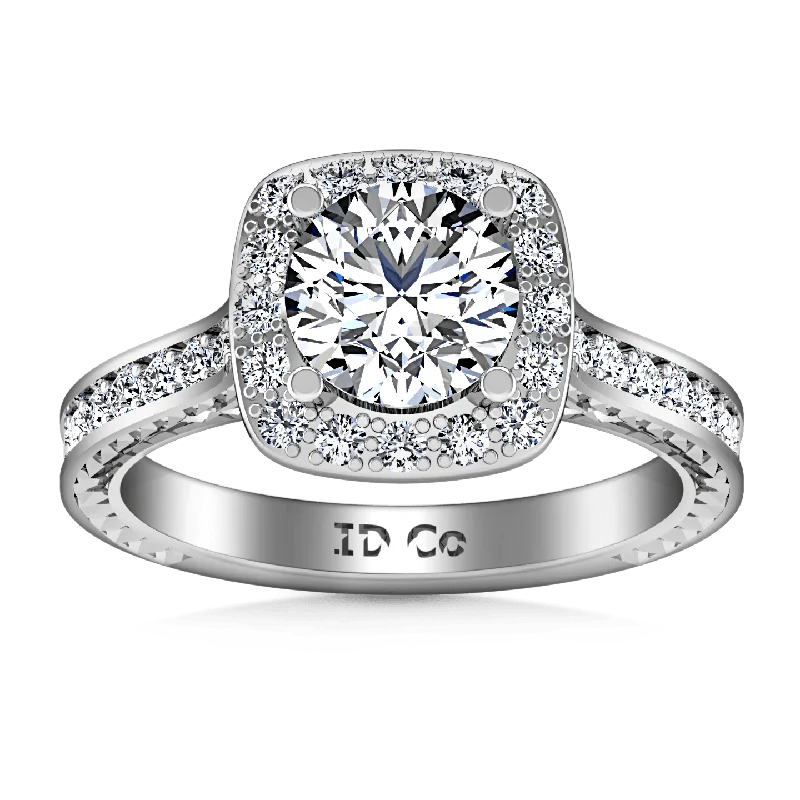 Women's 18K Gold Solitaire Diamond Ring for an Elegant Everyday LookRound Diamond Halo Engagement Ring Heather 14K White Gold Women's 18K Gold Solitaire Diamond Ring for an Elegant Everyday LookRound Diamond Halo Engagement Ring Heather 14K White Gold
