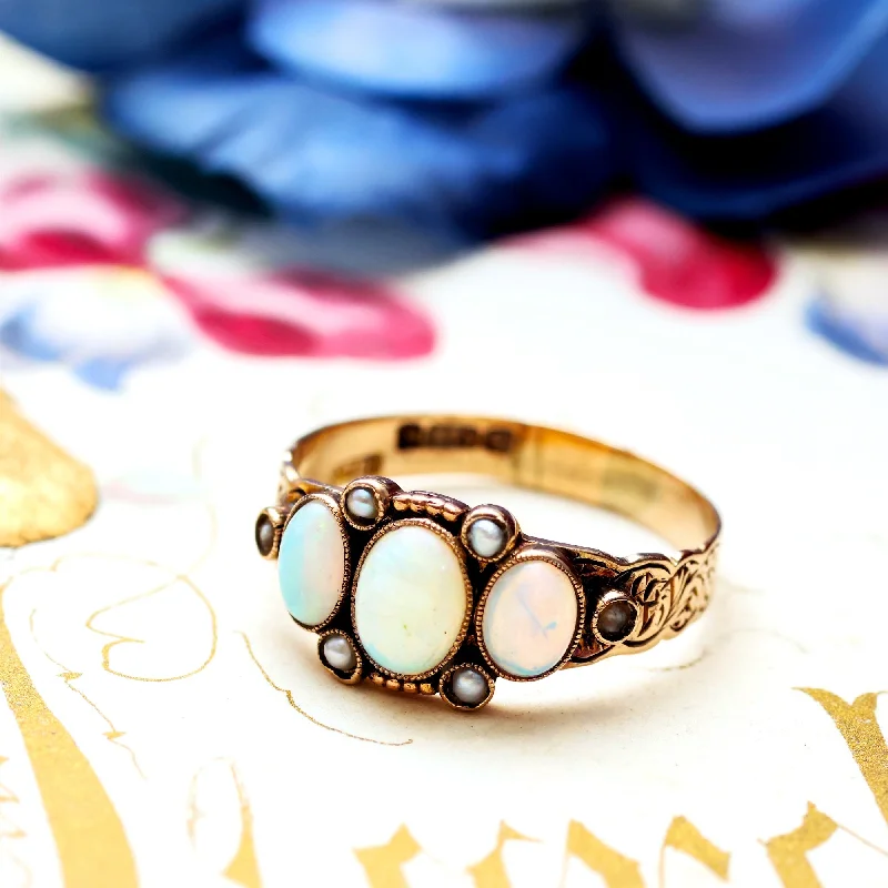 Enamel - Coated Women's Rings in Bright, Bold ColorsAntique Victorian Opal & Seed Pearl Ring Enamel - Coated Women's Rings in Bright, Bold ColorsAntique Victorian Opal & Seed Pearl Ring