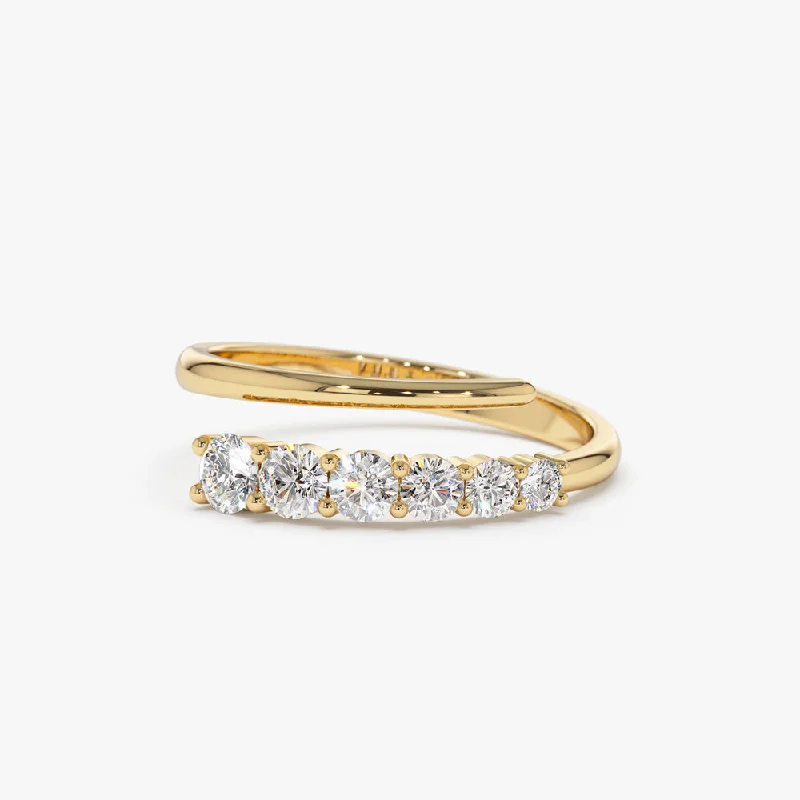Adjustable Women's Diamond Rings with a Flexible Band for a Comfortable and Custom Fit14k Unique Crossover Diamond Statement Ring Adjustable Women's Diamond Rings with a Flexible Band for a Comfortable and Custom Fit14k Unique Crossover Diamond Statement Ring
