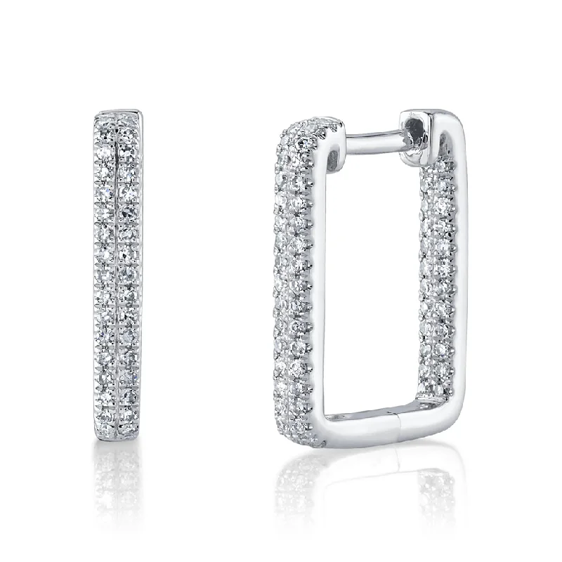 Shy 14Kw Diamond Double Huggie Earrings