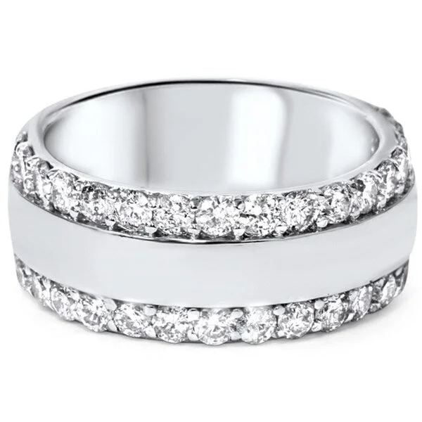 Women's Solitaire Diamond Rings with Round - Cut Diamonds and Platinum Settings for an Elegant Engagement14k White Gold 2 3/4ct TDW Diamond Double Row Band Women's Solitaire Diamond Rings with Round - Cut Diamonds and Platinum Settings for an Elegant Engagement14k White Gold 2 3/4ct TDW Diamond Double Row Band