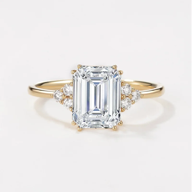 Women's Solitaire Diamond Rings with Round - Cut Diamonds and Platinum Settings for an Elegant Engagement2.0ct Emerald Cut Lab Grown Diamond Classic Engagement Ring Women's Solitaire Diamond Rings with Round - Cut Diamonds and Platinum Settings for an Elegant Engagement2.0ct Emerald Cut Lab Grown Diamond Classic Engagement Ring