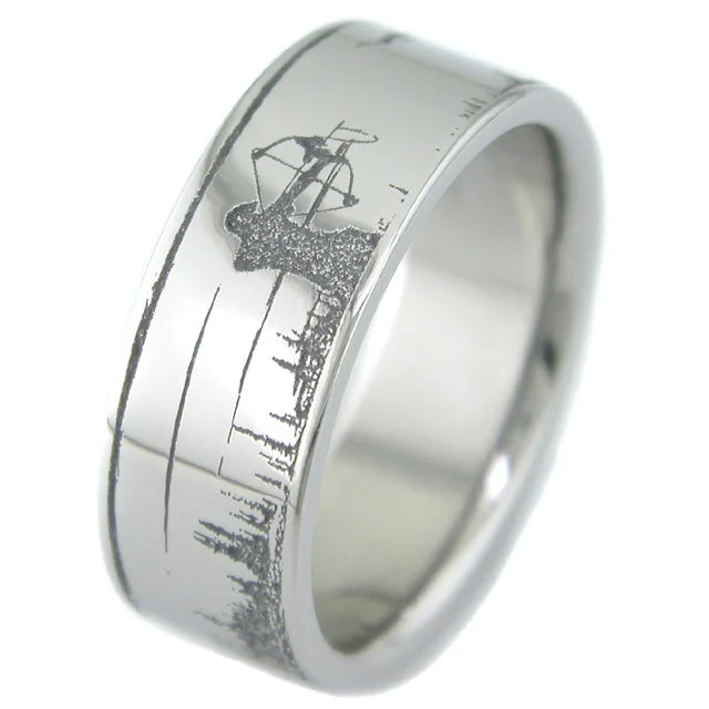 Titanium Rings with a Magnetic Insert for a Novel FeatureFish Bow Hunter