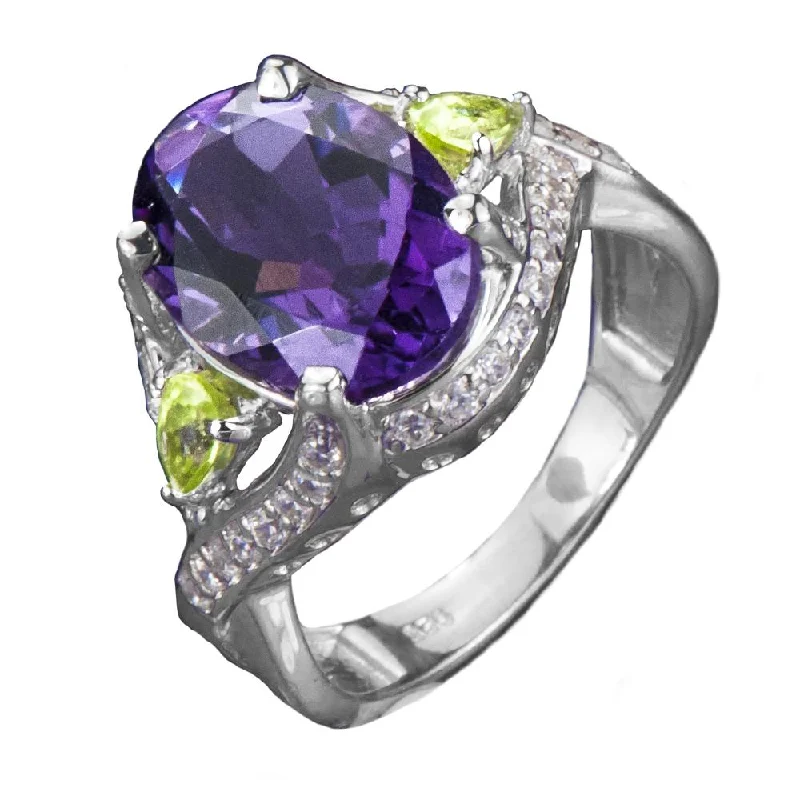Vintage - Inspired Filigree - Design Women's Rings in Sterling SilverKamira Amethyst Ring Vintage - Inspired Filigree - Design Women's Rings in Sterling SilverKamira Amethyst Ring