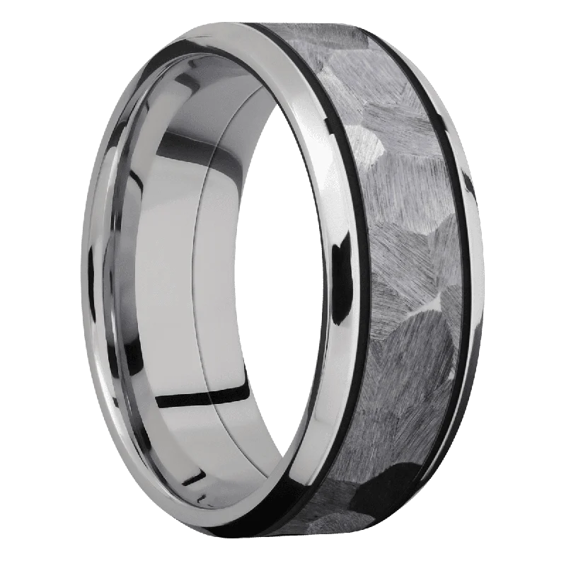 Men's meteorite - inlay rings for a cosmic touchCobalt Chrome with Polish , Polish Finish and Tantalum Inlay Men's meteorite - inlay rings for a cosmic touchCobalt Chrome with Polish , Polish Finish and Tantalum Inlay