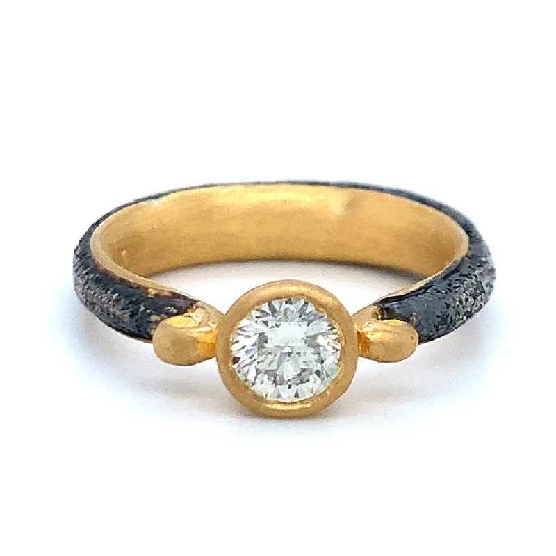 Adjustable Women's Diamond Rings with a Flexible Band for a Comfortable and Custom FitSilver & Gold Diamond Ring - "Vetus Lyra" Adjustable Women's Diamond Rings with a Flexible Band for a Comfortable and Custom FitSilver & Gold Diamond Ring - "Vetus Lyra"