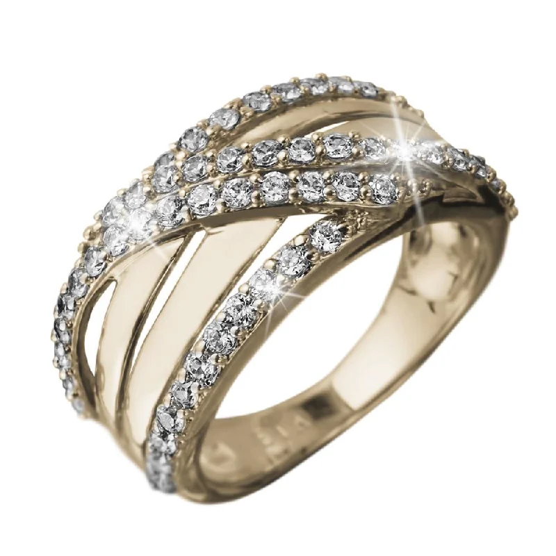 Interlocking Band Women's Rings in White Gold for a Modern DesignRoma Wave Ring