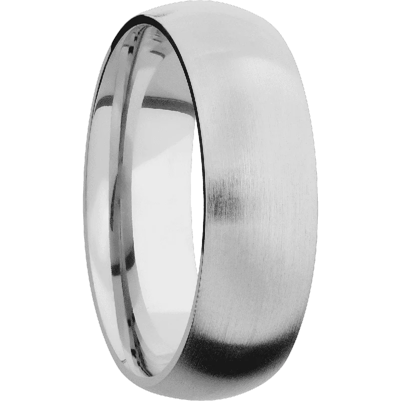 Men's laser - engraved rings with custom messages14K White Gold + Satin Finish