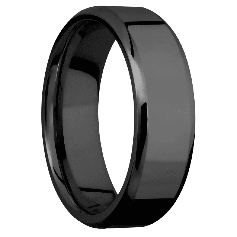 Men's meteorite - inlay rings for a cosmic touchZirconium + Polish , Polish Finish