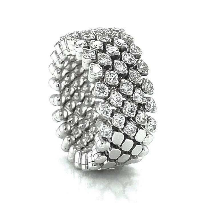 Heart - Shaped Women's Diamond Rings in Rose Gold for a Romantic and Symbolic Gift18K White Gold Five Row Expandable Brevetto Diamond Ring Heart - Shaped Women's Diamond Rings in Rose Gold for a Romantic and Symbolic Gift18K White Gold Five Row Expandable Brevetto Diamond Ring