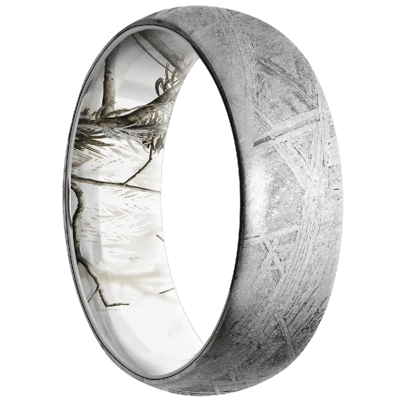 Men's laser - engraved rings with custom messagesMeteorite + None Finish + RealTree APC Snow Men's laser - engraved rings with custom messagesMeteorite + None Finish + RealTree APC Snow