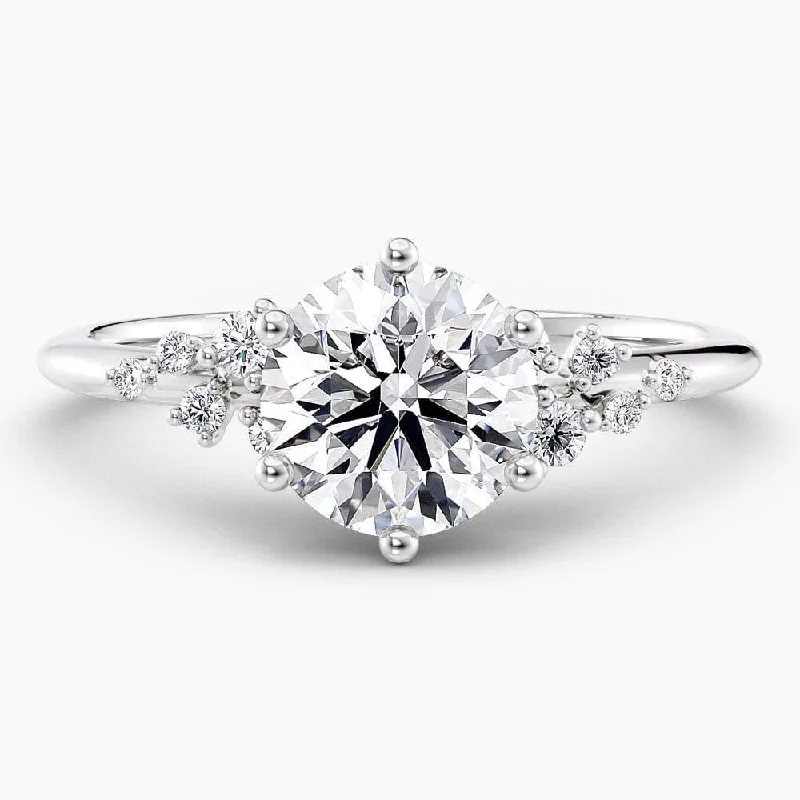 Men's Aquamarine Engagement Rings in 9K Gold with a Bezel - Set Stone2.10 Carat Round Shape Snowdrift Moissanite Engagement Ring Men's Aquamarine Engagement Rings in 9K Gold with a Bezel - Set Stone2.10 Carat Round Shape Snowdrift Moissanite Engagement Ring