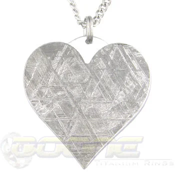 Titanium Wedding Rings with a Classic Smooth FinishMeteorite Heart Pendant