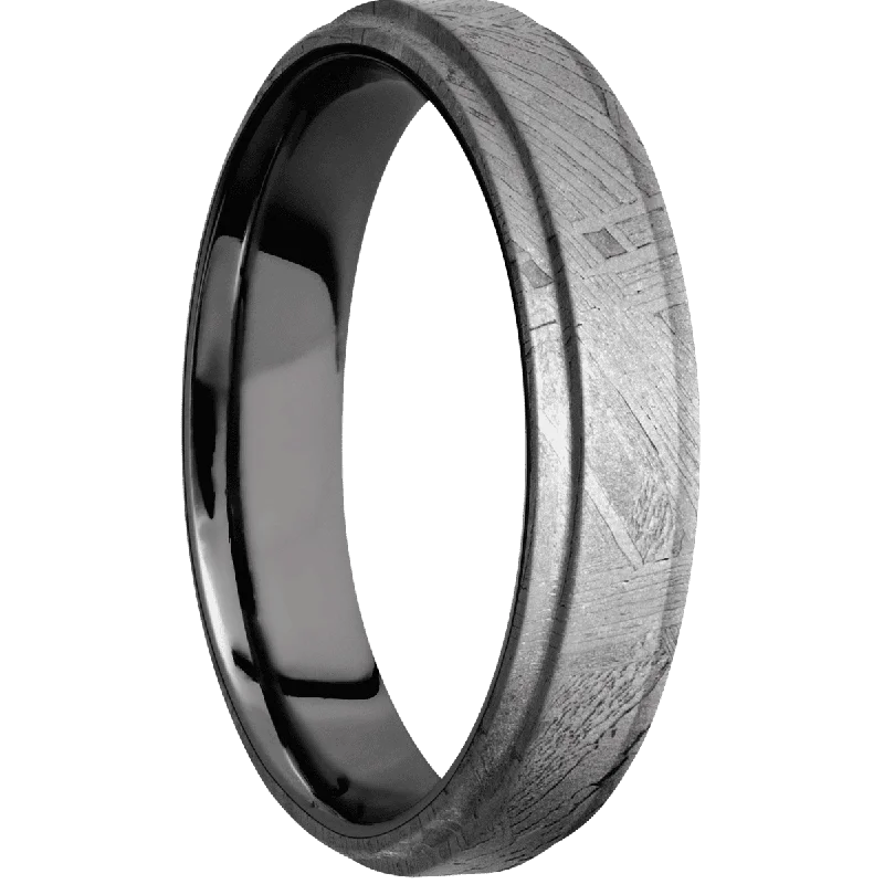 Men's Damascus - steel rings with a unique patternMeteorite + None Finish + Tantalum Men's Damascus - steel rings with a unique patternMeteorite + None Finish + Tantalum