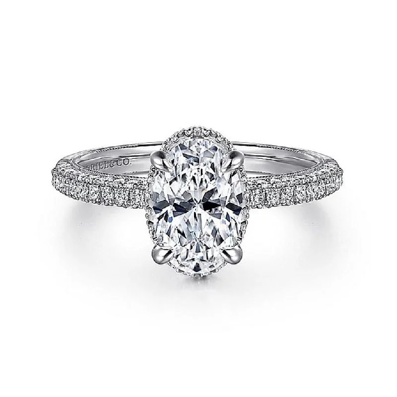 Heart - Shaped Women's Diamond Rings in Rose Gold for a Romantic and Symbolic Gift14K White Gold 'Caly' Hidden Halo Oval Diamond Engagement Ring Heart - Shaped Women's Diamond Rings in Rose Gold for a Romantic and Symbolic Gift14K White Gold 'Caly' Hidden Halo Oval Diamond Engagement Ring